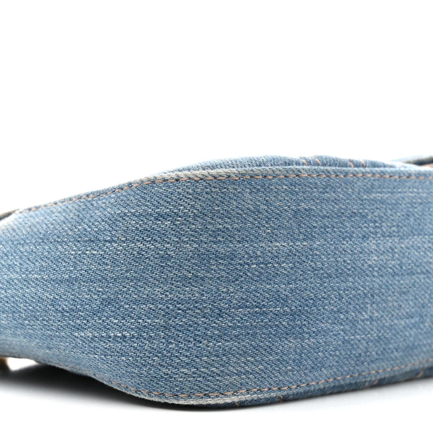 Denim Matelasse Floral Embroidered Mini GG Marmont Shoulder Bag Blue