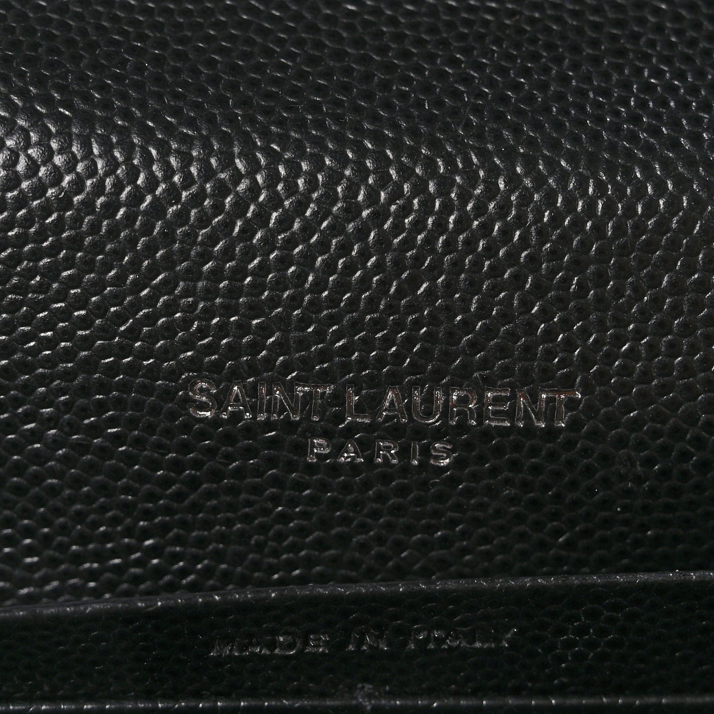 Grain De Poudre Matelasse Chevron Monogram Monochrome Envelope Chain Wallet Black