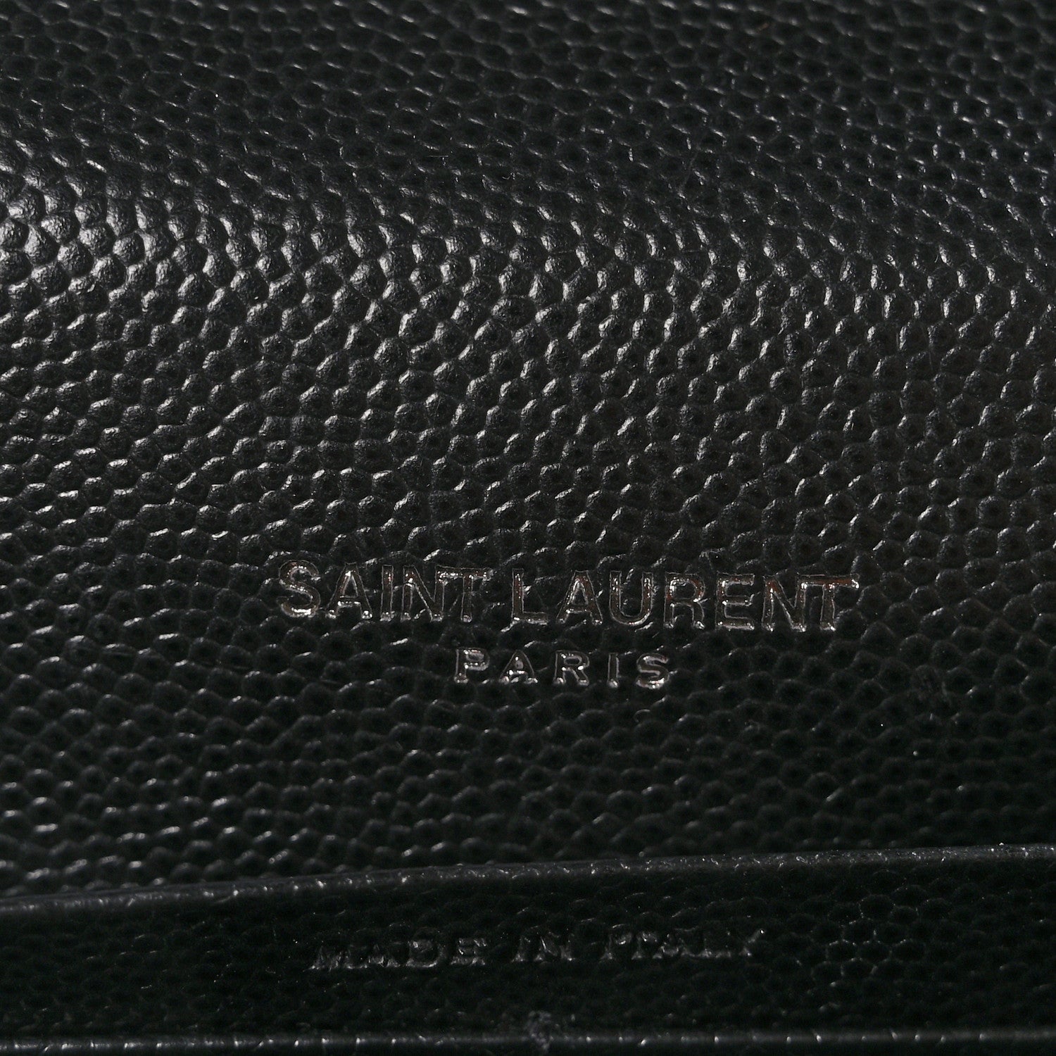 Saint Laurent Grain De Poudre Matelasse Chevron Monogram Monochrome Envelope Chain Wallet Black 6 of 10