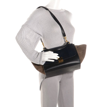 Celine Python and Suede Small Tri-Color Trapeze Blue Brown Black 2 of 10