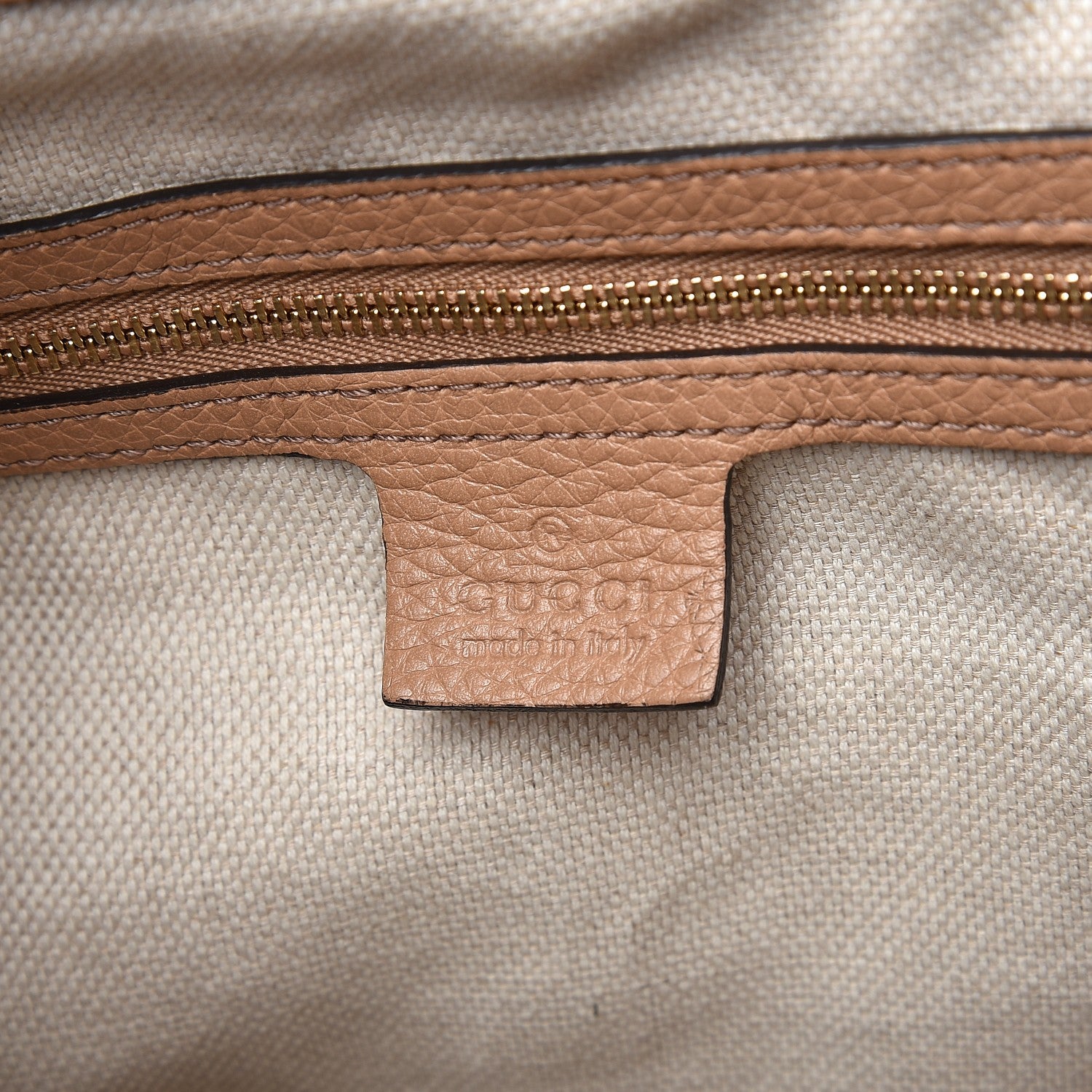 Gucci Pebbled Calfskin Medium Soho Chain Shoulder Bag Rose Beige 6 of 11