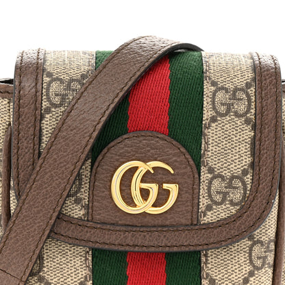 Gucci GG Supreme Monogram Web Ophidia Phone Crossbody Bag Beige New Acero 8 of 14