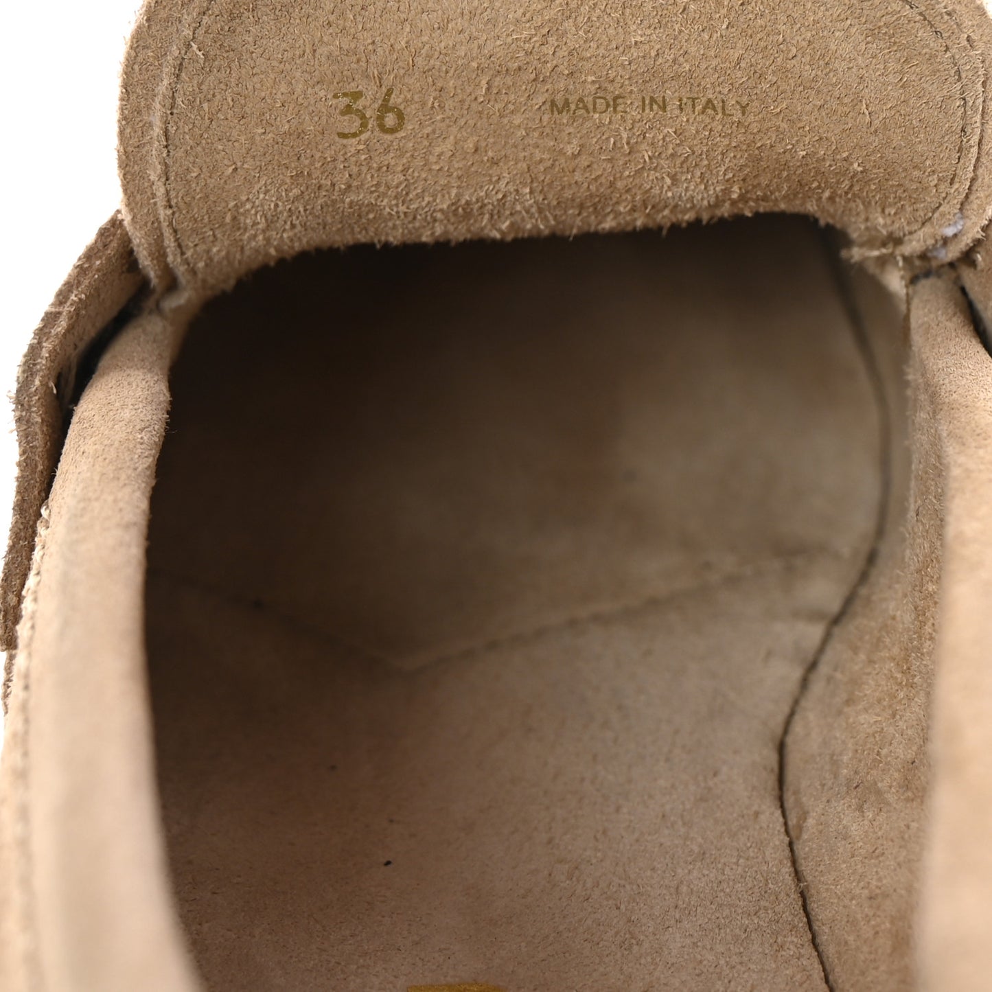 Suede Penny Loafers 36 Ecru