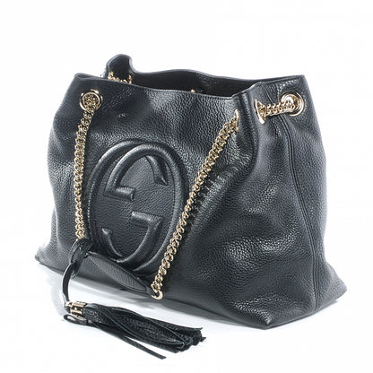 Gucci Pebbled Calfskin Medium Soho Chain Shoulder Bag Black 5 of 8