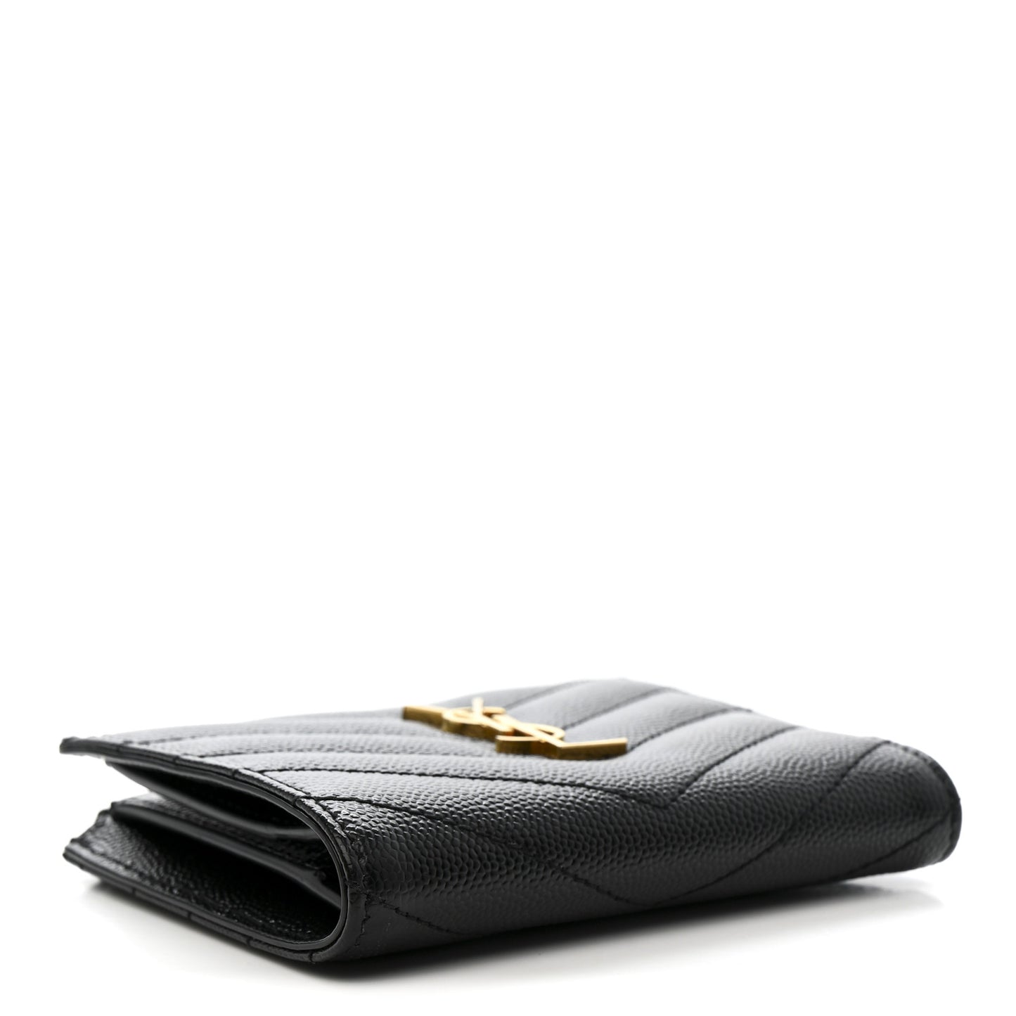 Grain De Poudre Matelasse Chevron Monogram Zipped Card Case Black