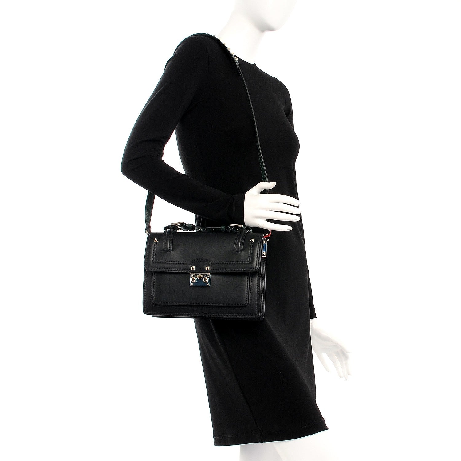 Valentino Garavani Vitello Medium Rockstud Cabana Top Handle Satchel Black 2 of 7