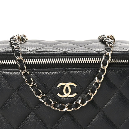 Chanel Caviar Quilted Small Tiny CC Vanity Case With Chain Black 9 of 12