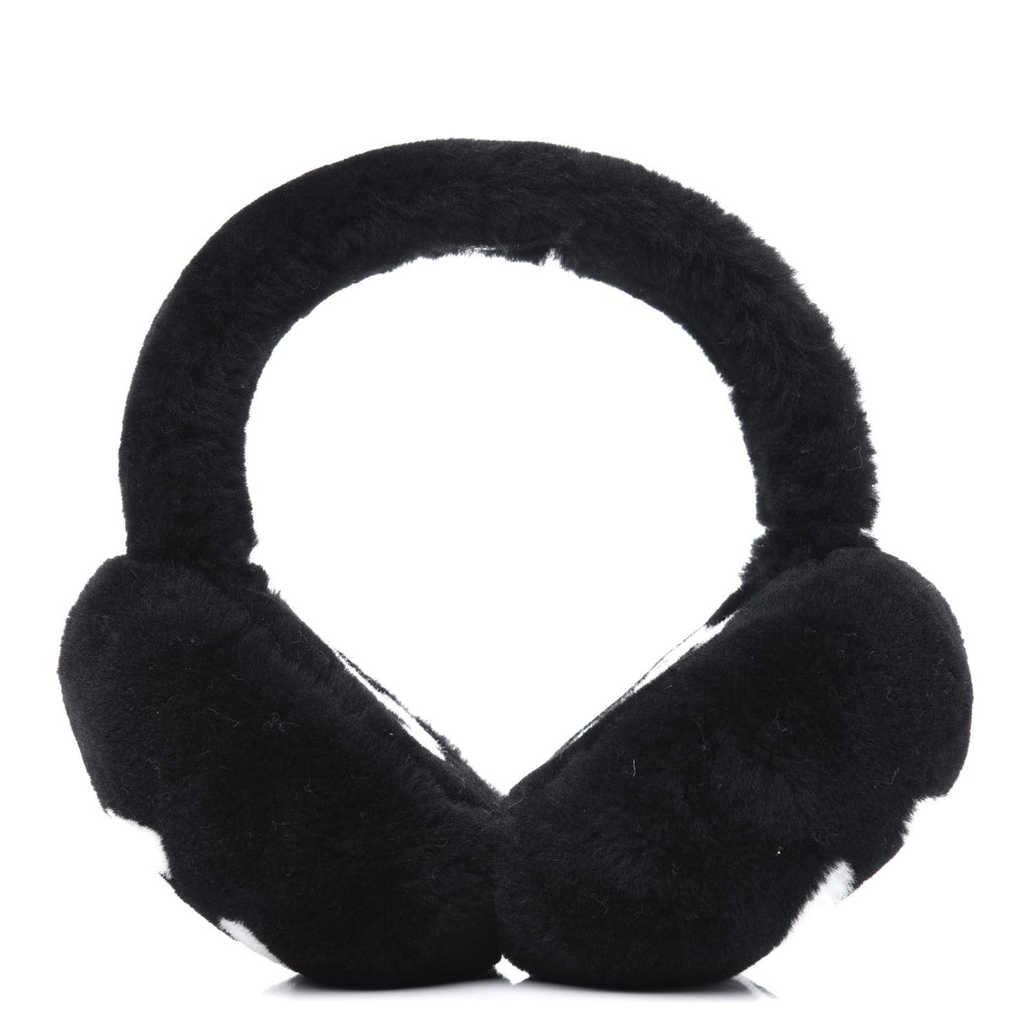 Shearling CC Ear Muffs Black White