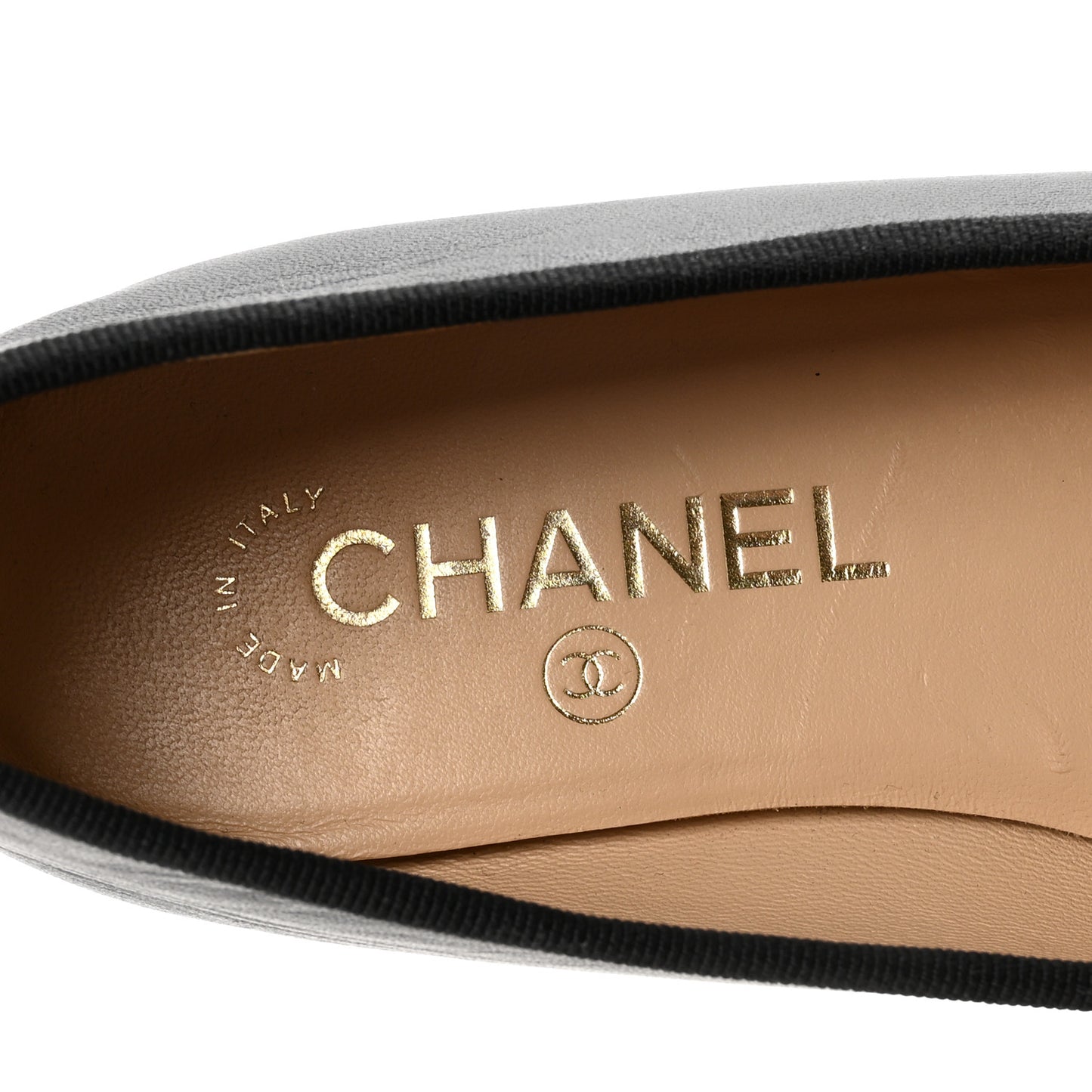 Lambskin Patent Cap Toe Ballerina Flats 38 Black