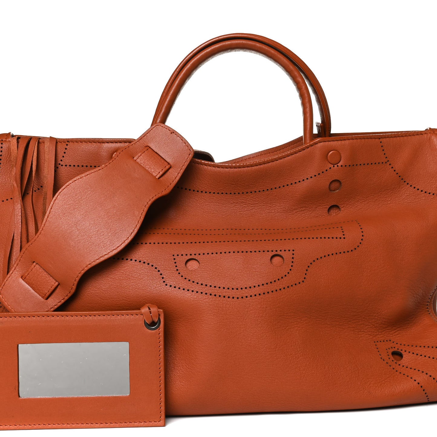 Veau Soyeux Perforated Blackout Hardware City Marron Caramel