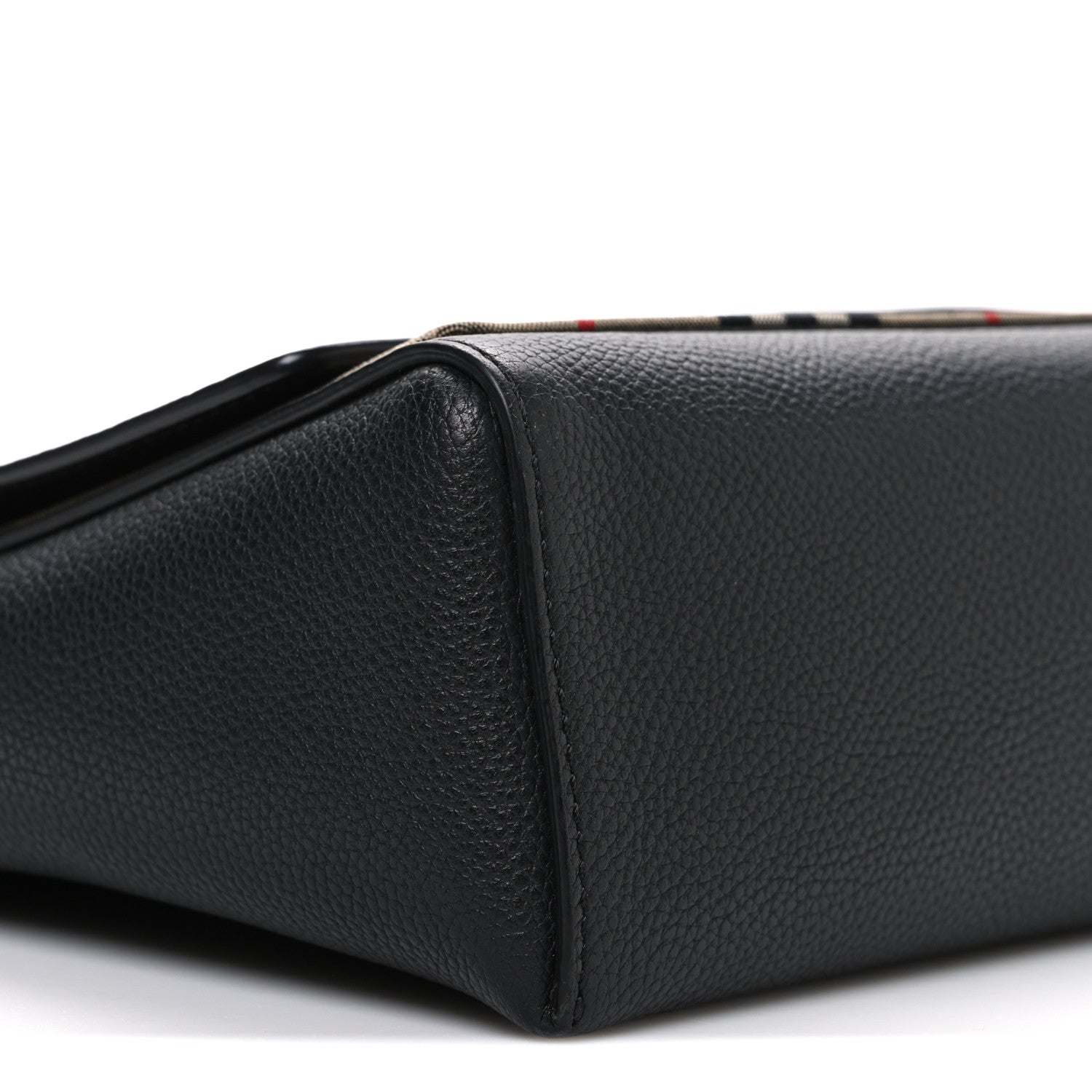 Burberry Grainy Calfskin Vintage Check Note Crossbody Bag Black
