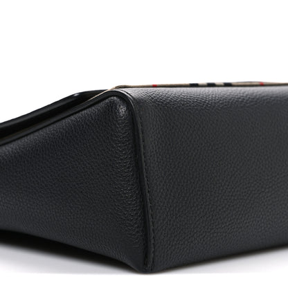 Burberry Grainy Calfskin Vintage Check Note Crossbody Bag Black 8 of 9
