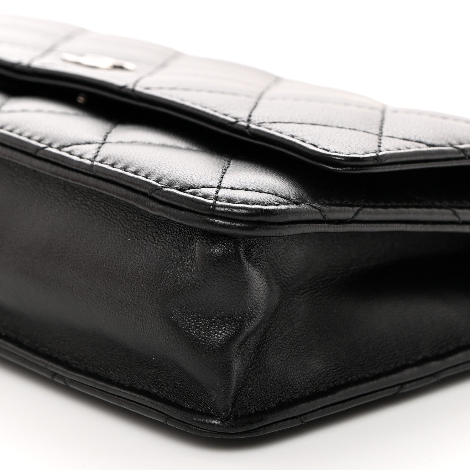 Chanel Lambskin Quilted Wallet On Chain WOC Black 10 of 10