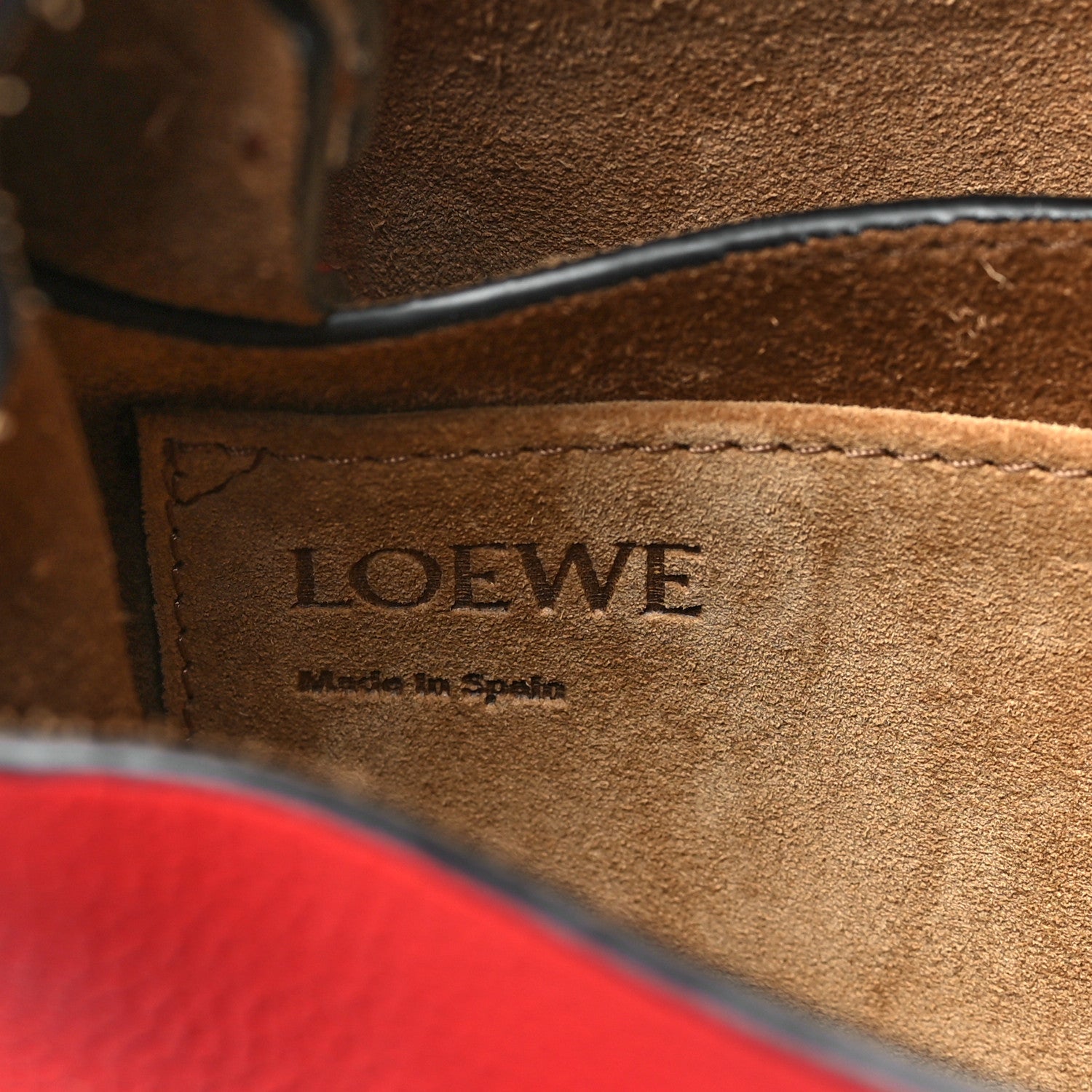 Loewe Grained Calfskin Small Gate Crossbody Bag Burnt Red 6 of 9