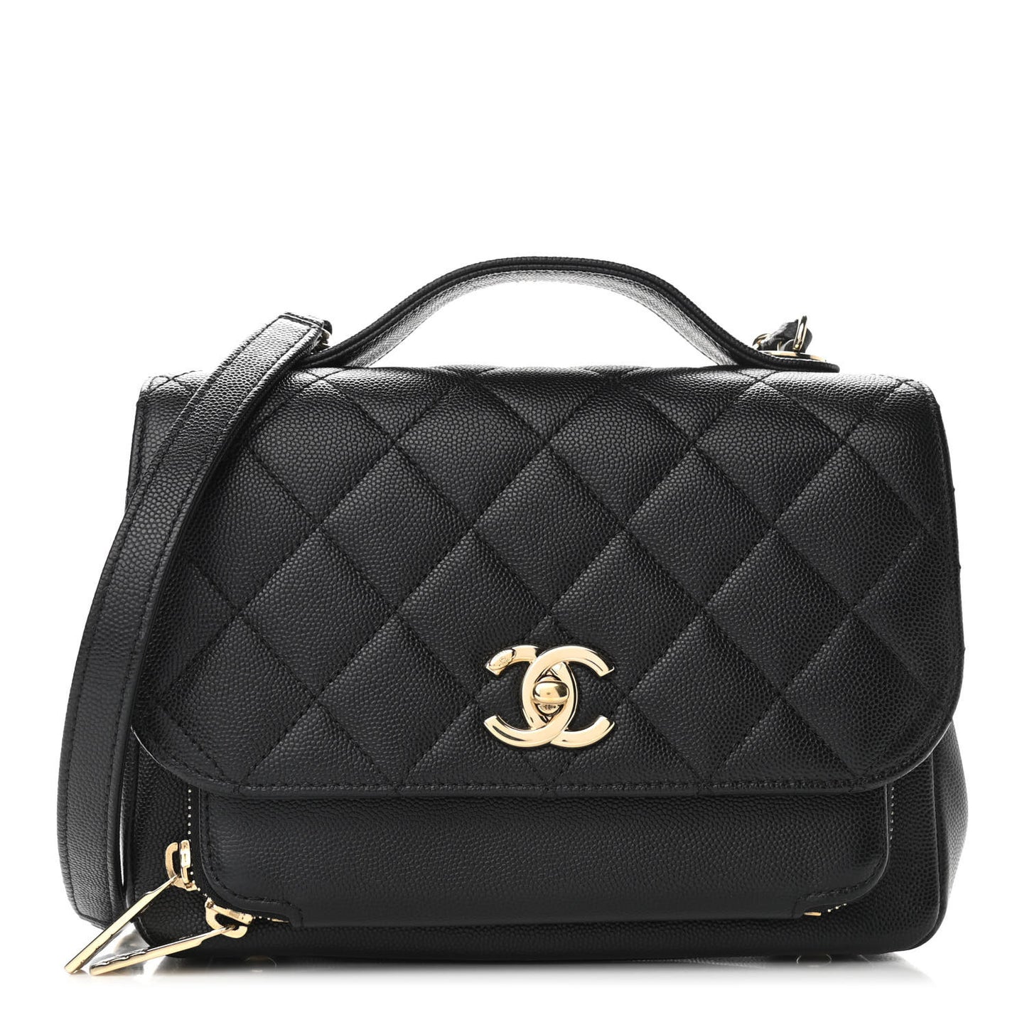 Caviar Quilted Medium Business Affinity Flap Black