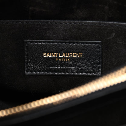 Saint Laurent Metallic Calfskin Y Quilted Small Loulou Monogram Chain Satchel Gold 7 of 11