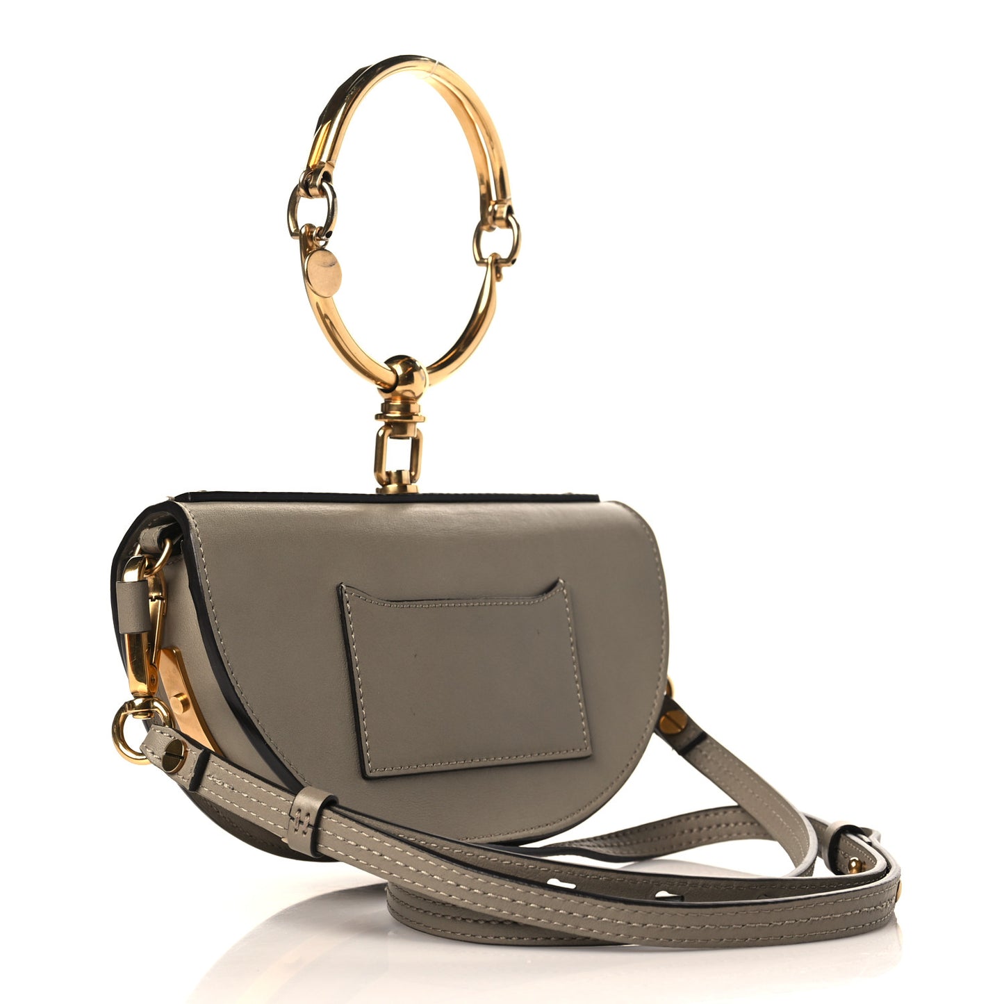 Calfskin Small Nile Bracelet Minaudiere Bag Motty Grey