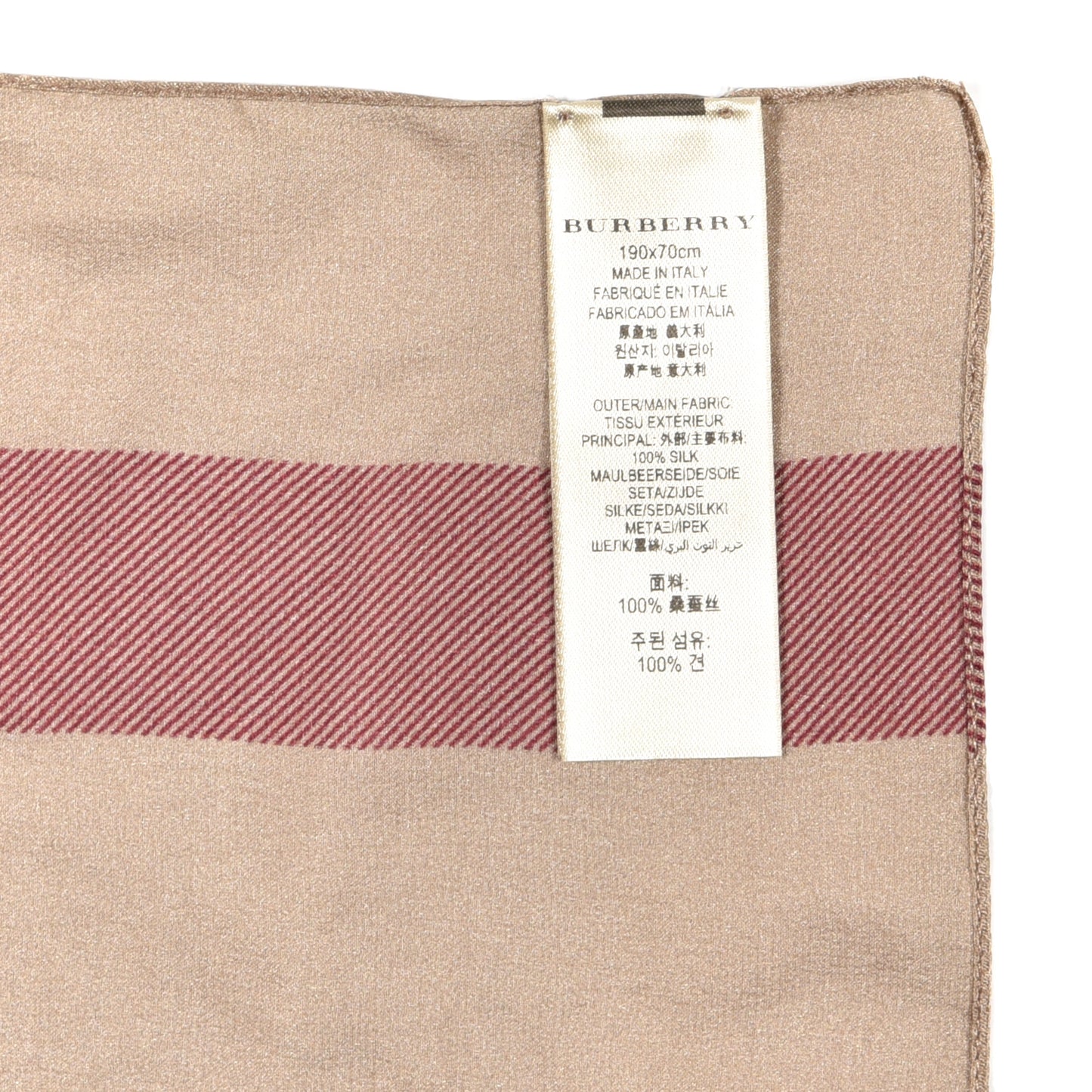 Silk Giant Check Lightweight Scarf Camel