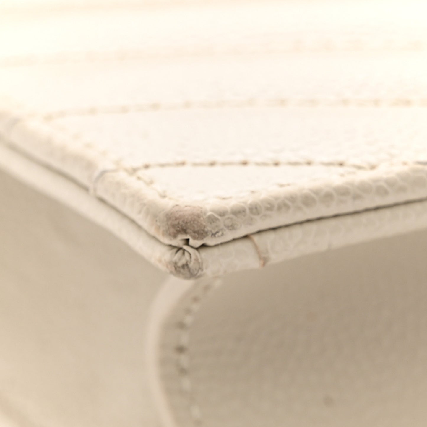 Grain De Poudre Matelasse Chevron Monogram Envelope Chain Wallet Crema Soft
