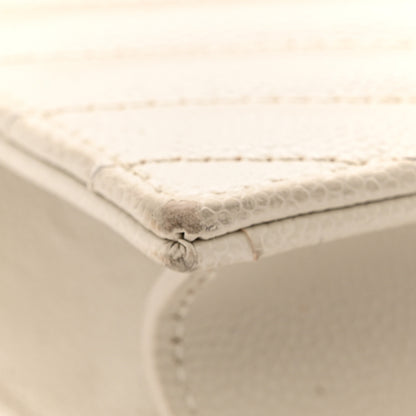 Saint Laurent Grain De Poudre Matelasse Chevron Monogram Envelope Chain Wallet Crema Soft 13 of 13