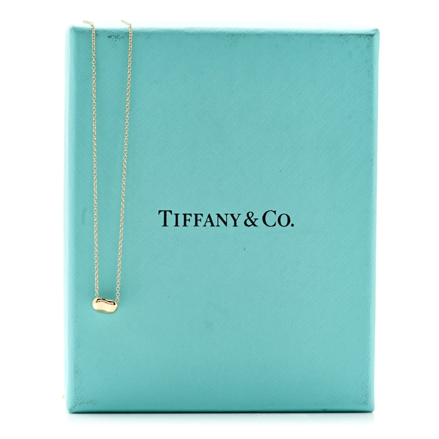Tiffany 18K Yellow Gold 6.5mm Elsa Peretti Bean Pendant Necklace 6 of 6