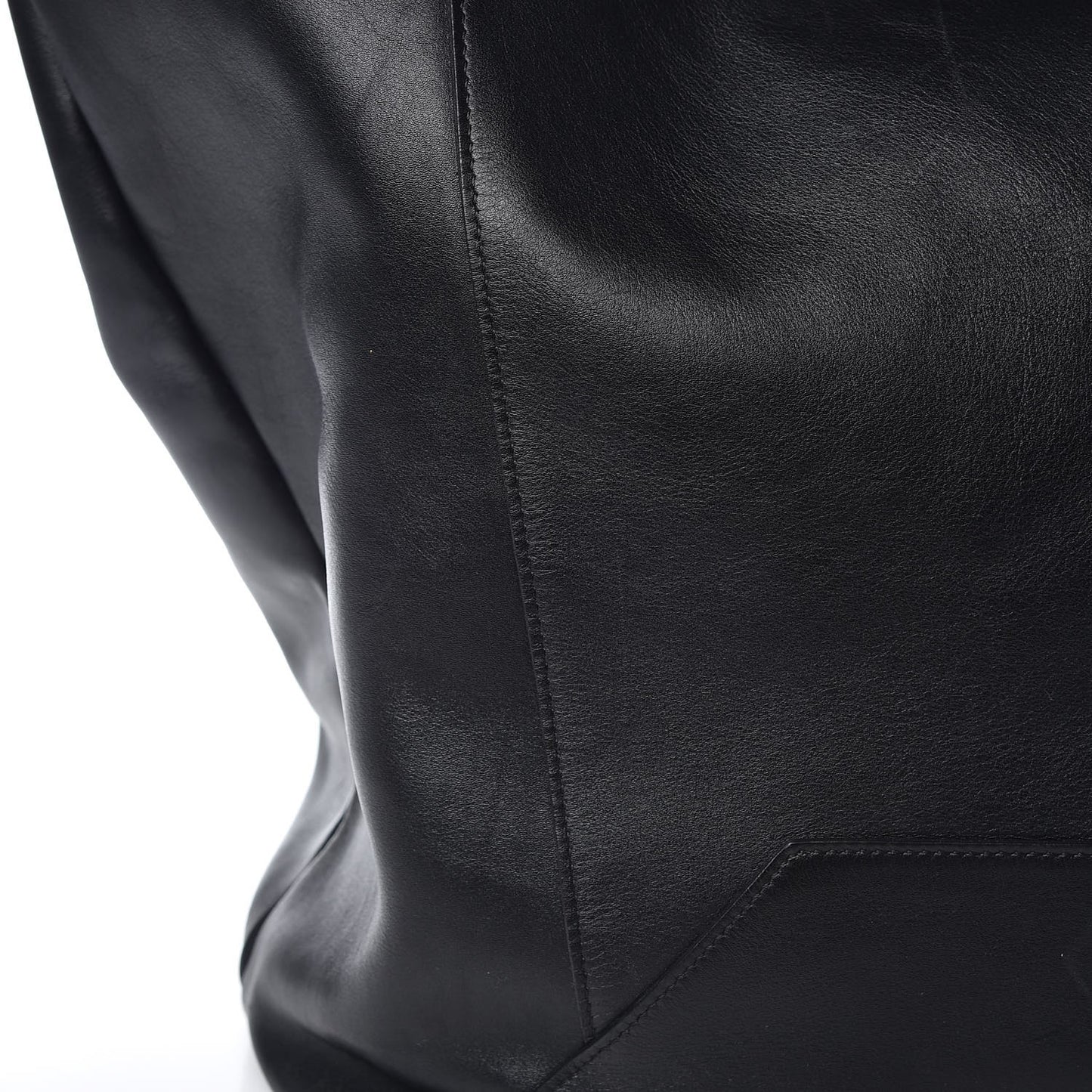 Shiny Smooth Calfskin Large Hobo Black