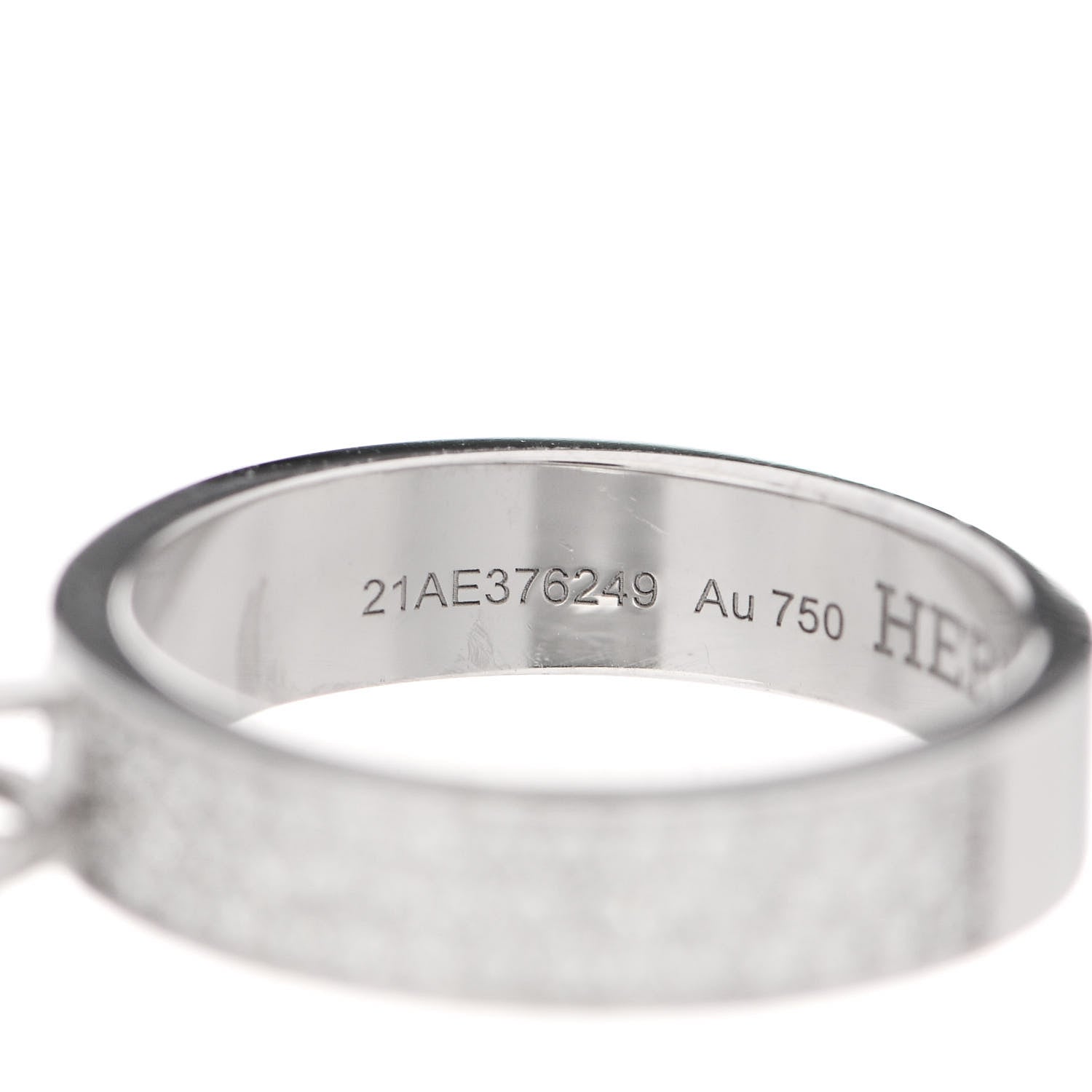 Hermes 18K White Gold Diamond Kelly Clochette Double Ring 50 5.25 5 of 8