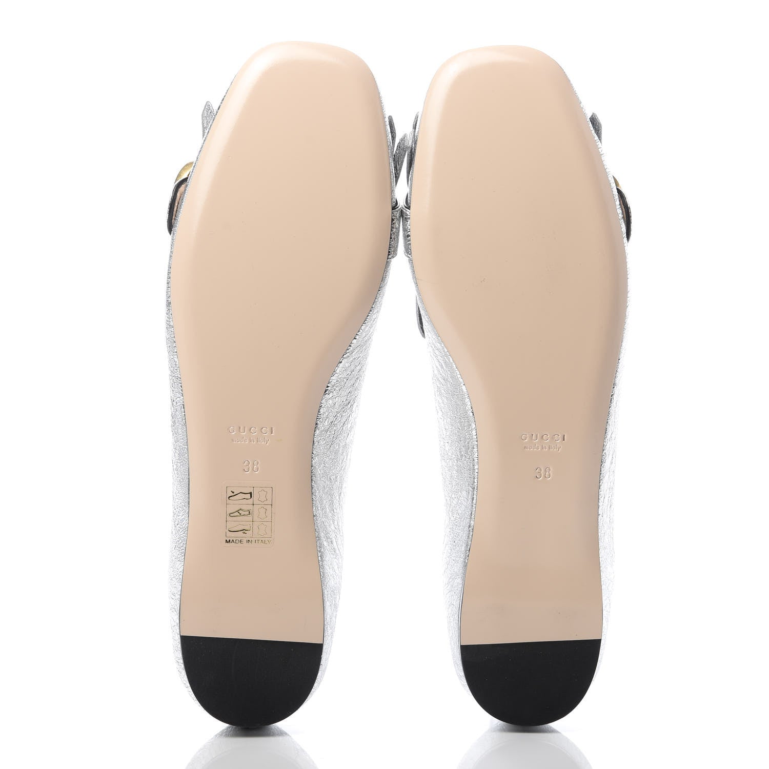 Gucci Galassia GG Marmont Fringe Flats 38 Argento 5 of 10