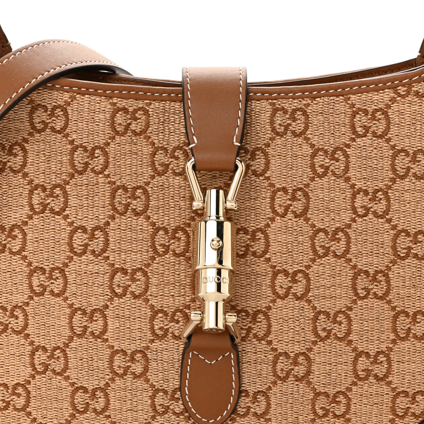 Raffia GG Supreme Monogram Calfskin Small Jackie 1961 Hobo Natural