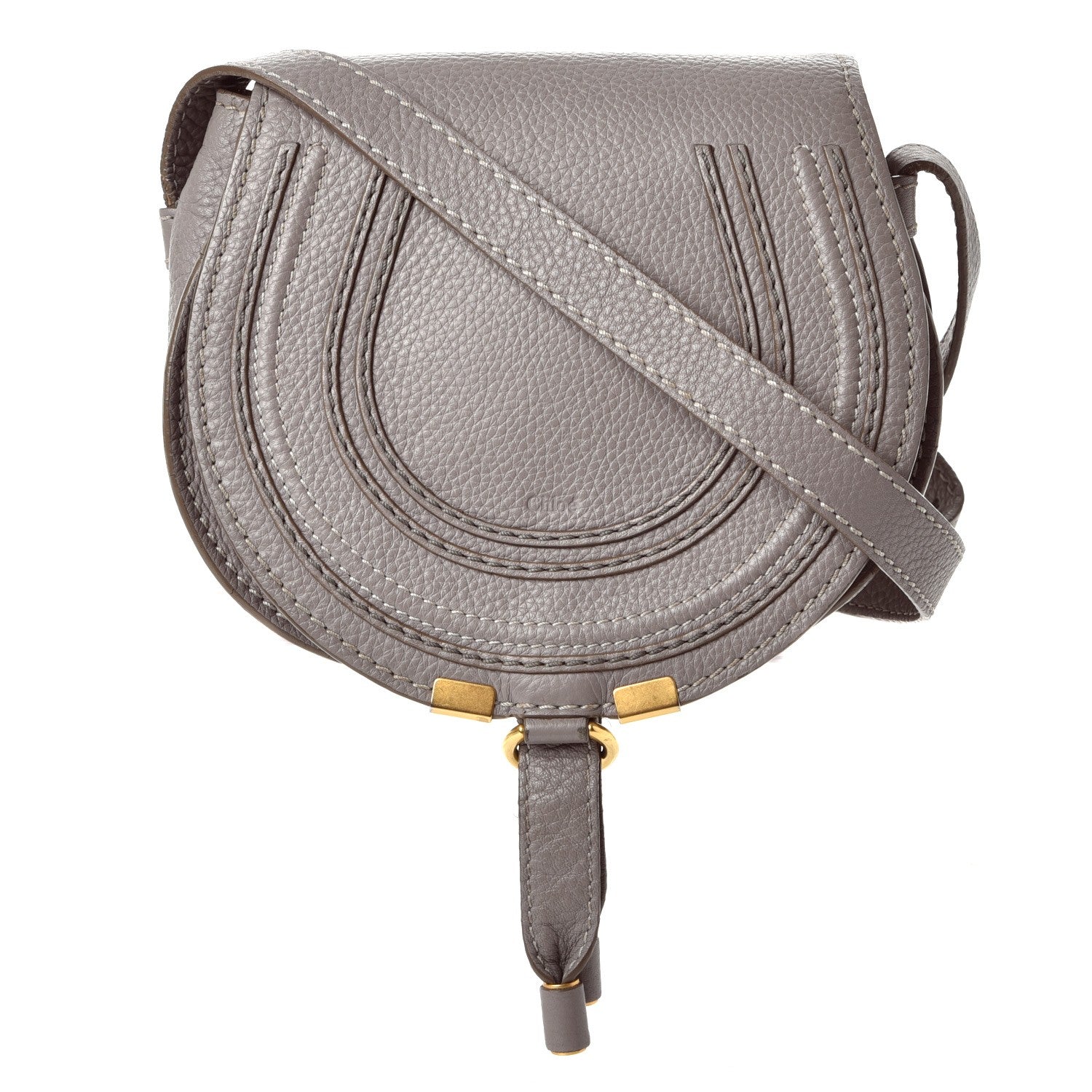 Chloe Calfskin Mini Marcie Round Crossbody Bag Cashmere Grey 1 of 11