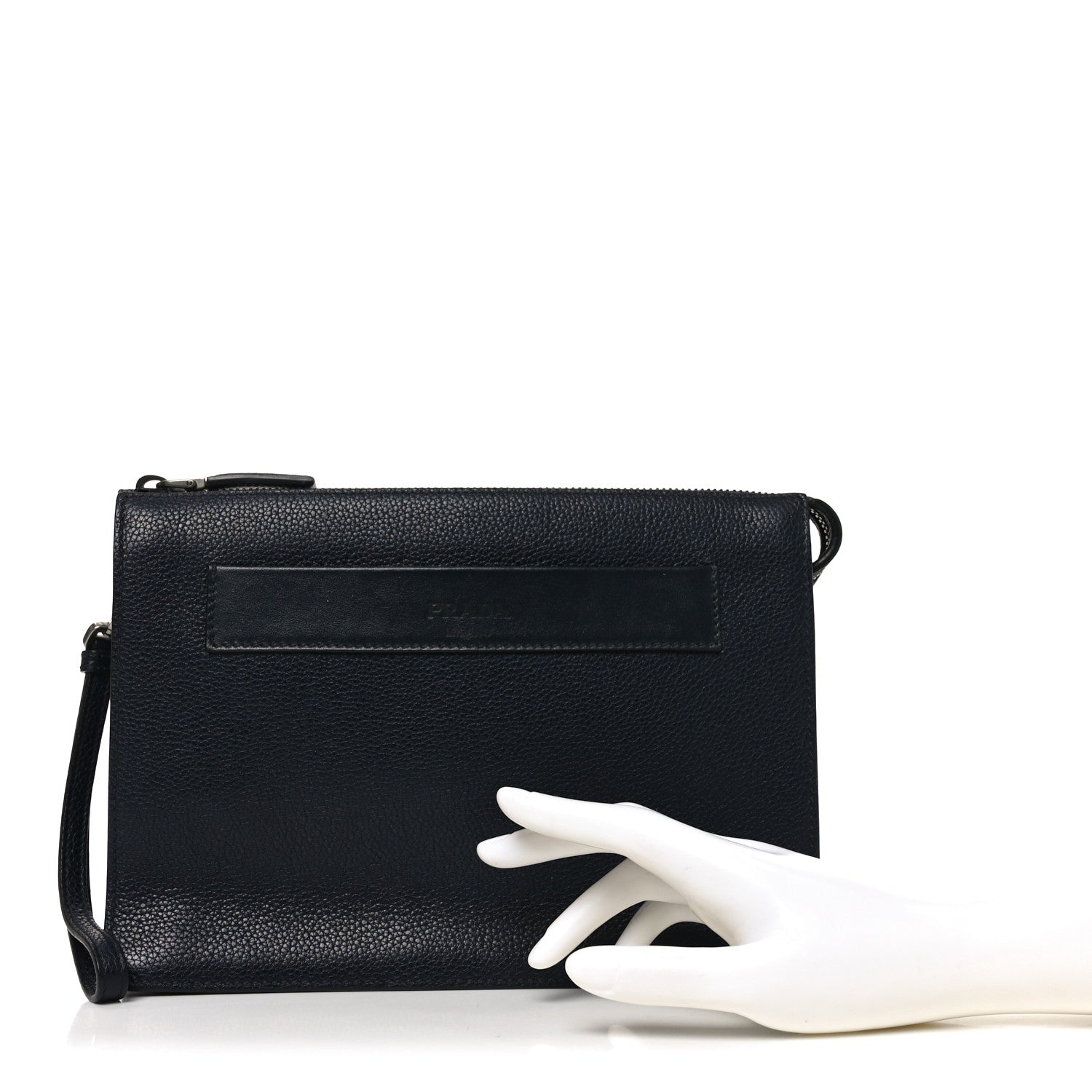 Prada Vitello City Wristlet Pouch Black 3 of 18