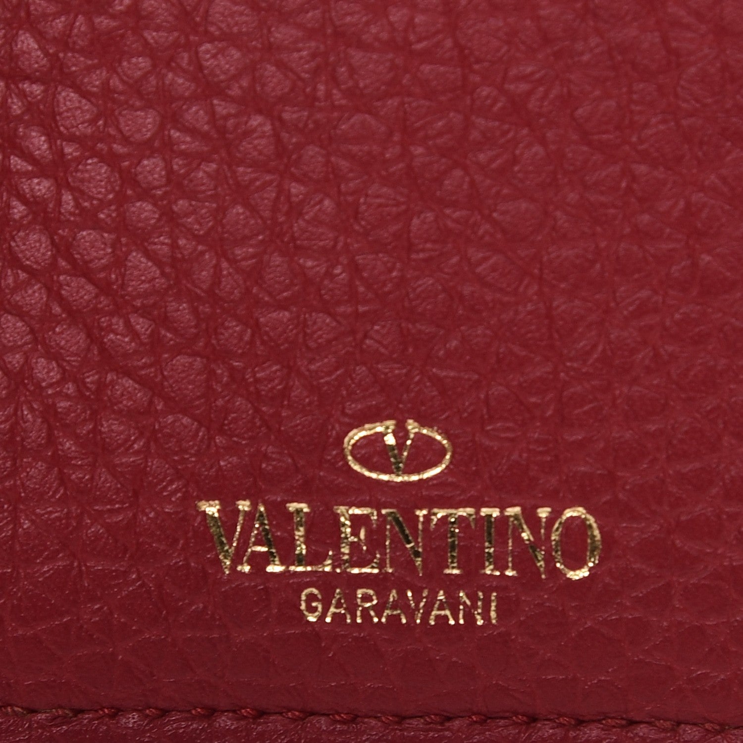 Valentino Garavani Pebbled Calfskin Rockstud Card Holder Red 6 of 8