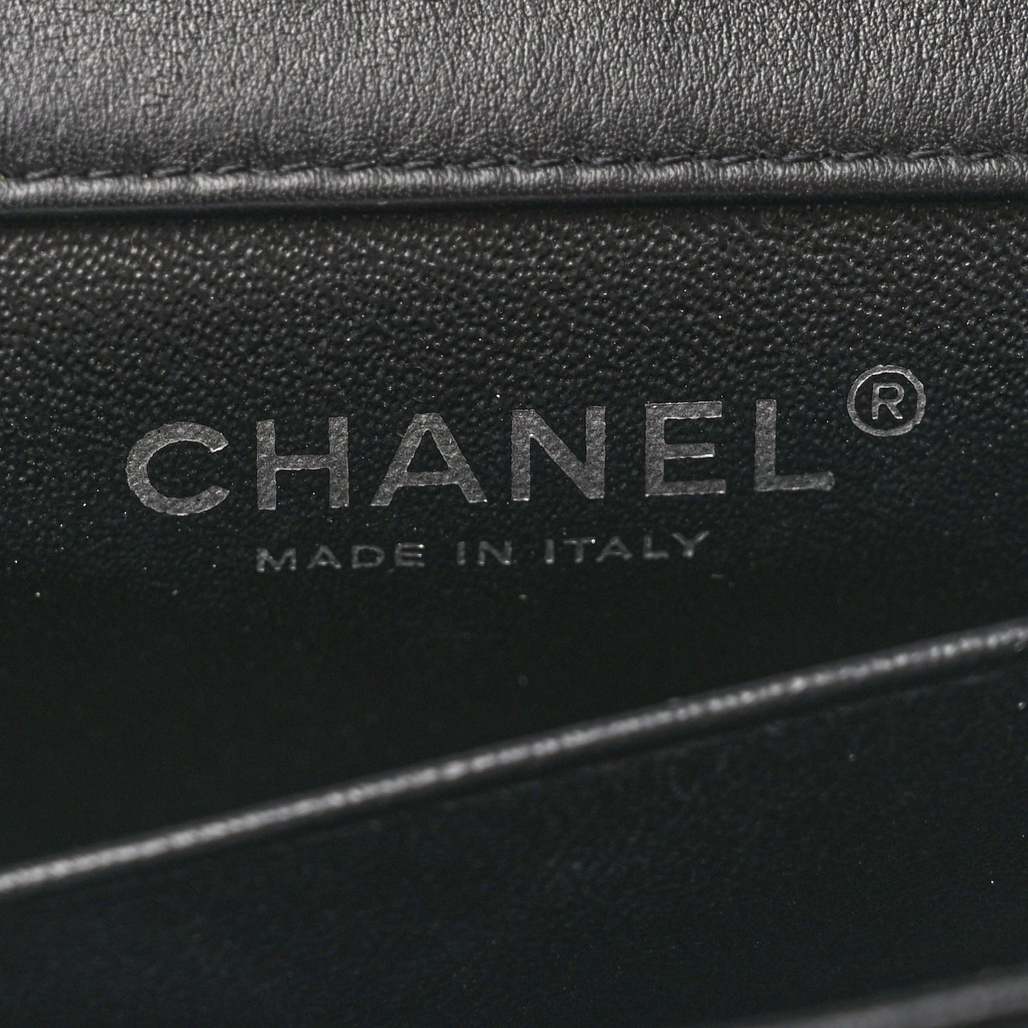 Patent Calfskin Chevron Quilted Extra Mini Flap Black