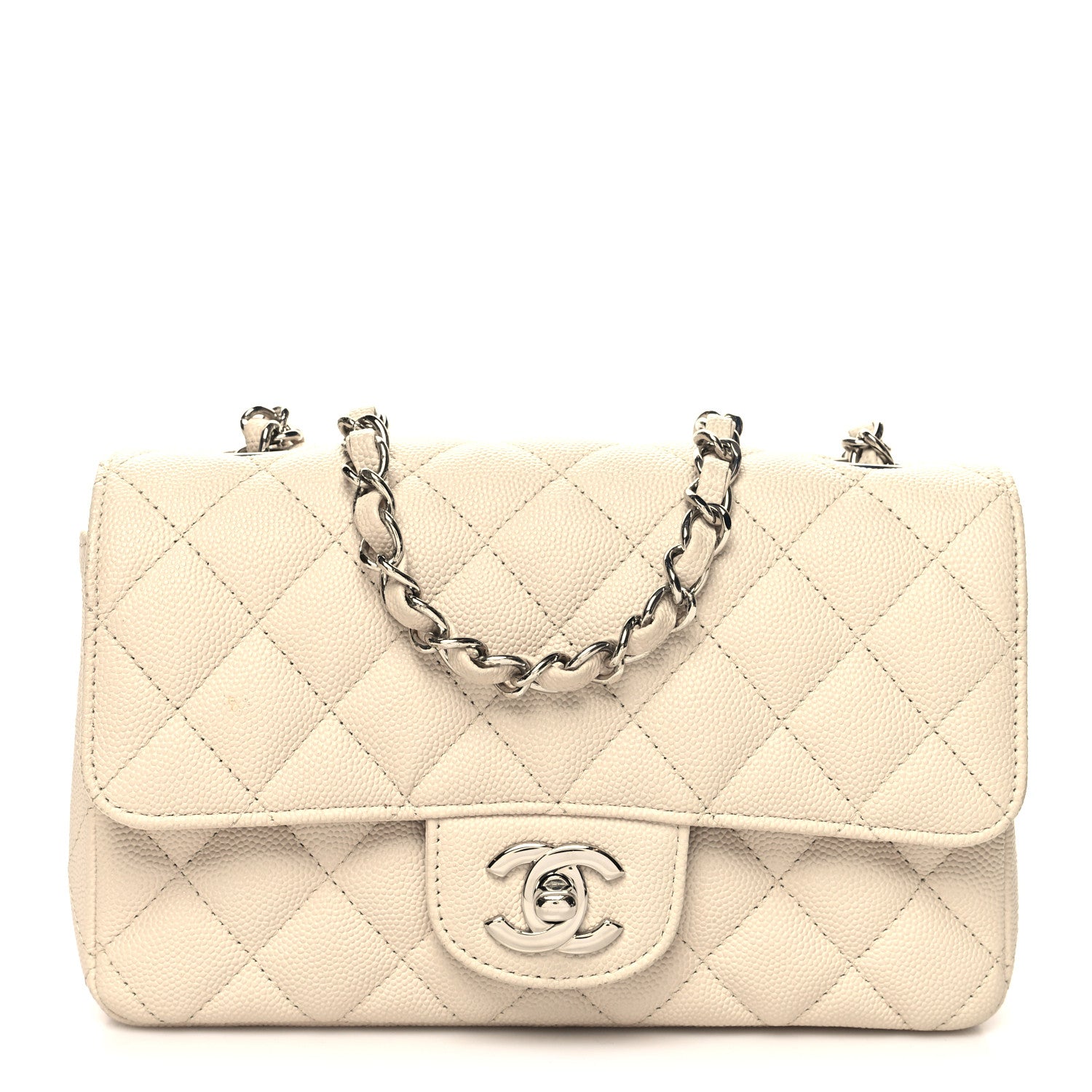 Chanel Caviar Quilted Mini Rectangular Flap Light Beige 1 of 11