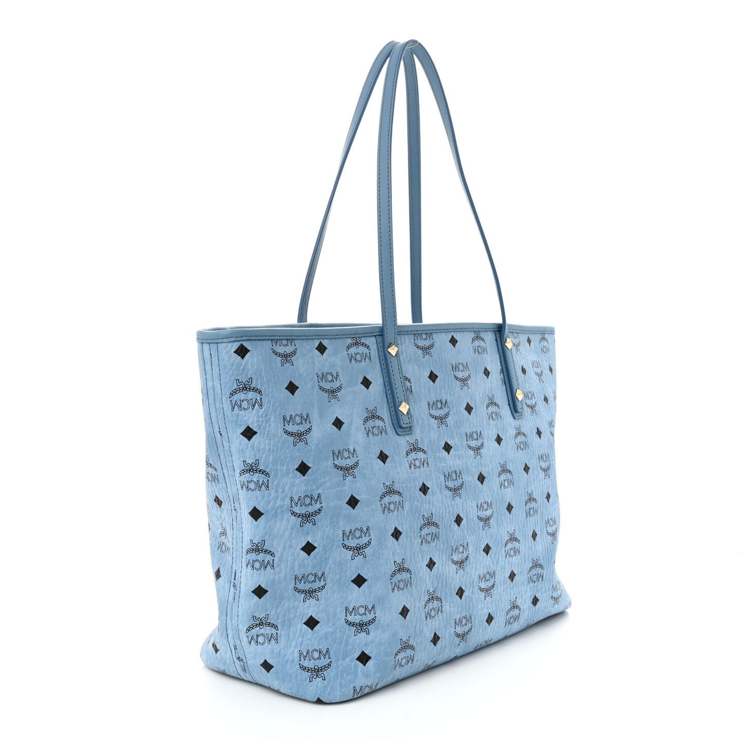 Visetos Medium Anya Zip Top Shopper Tote Blue
