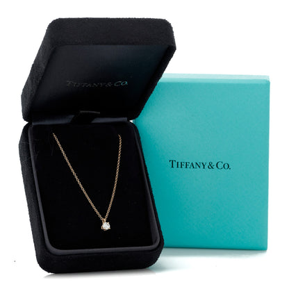 Tiffany 18K Rose Gold Diamond .17ct Solitaire Pendant Necklace 6 of 6