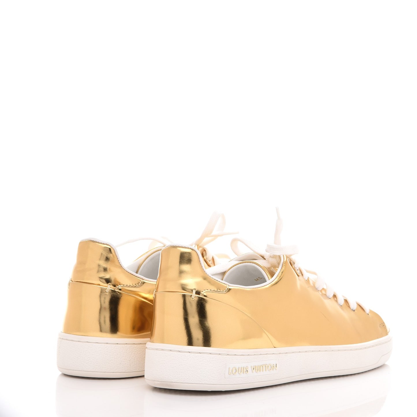 Metallic Calfskin Frontrow Sneakers 37 Gold