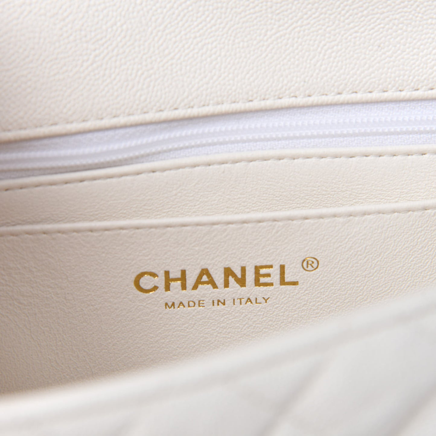 Caviar Quilted Mini Top Handle Rectangular Flap White