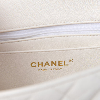 Chanel Caviar Quilted Mini Top Handle Rectangular Flap White 8 of 10