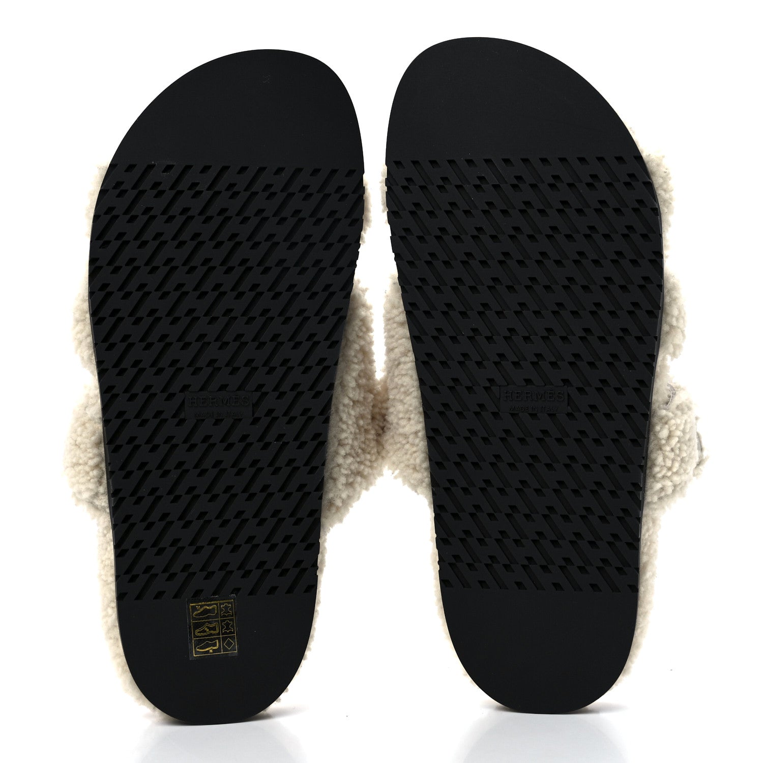 Hermes Woolskin Womens Chypre Sandals 40.5 Ecru 5 of 9