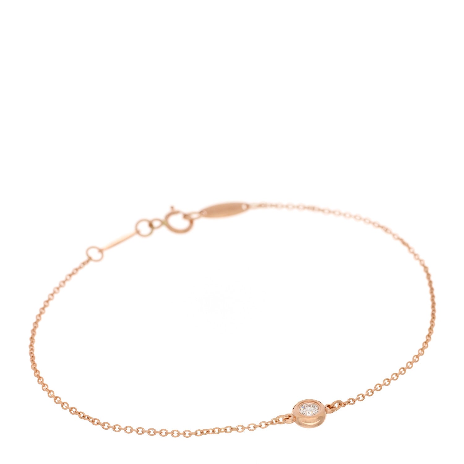 Tiffany 18K Rose Gold Diamond .10ct Elsa Peretti Diamonds by the Yard Bracelet 1 of 4