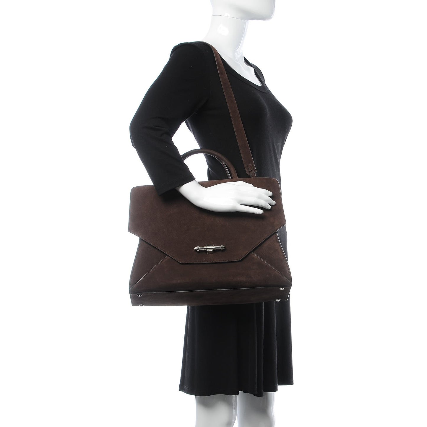 Suede Medium Obsedia Satchel Brown