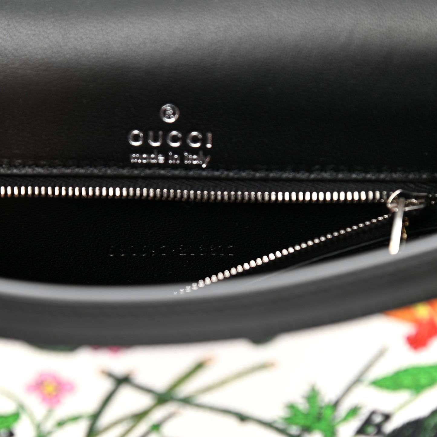 X GUCCI Canvas Boarded Plutone Calfskin Flora Logo Print Small Hourglass Top Handle Bag White Multicolor Black