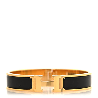 Hermes Enamel Narrow Clic Clac H Bracelet PM Black 1 of 4