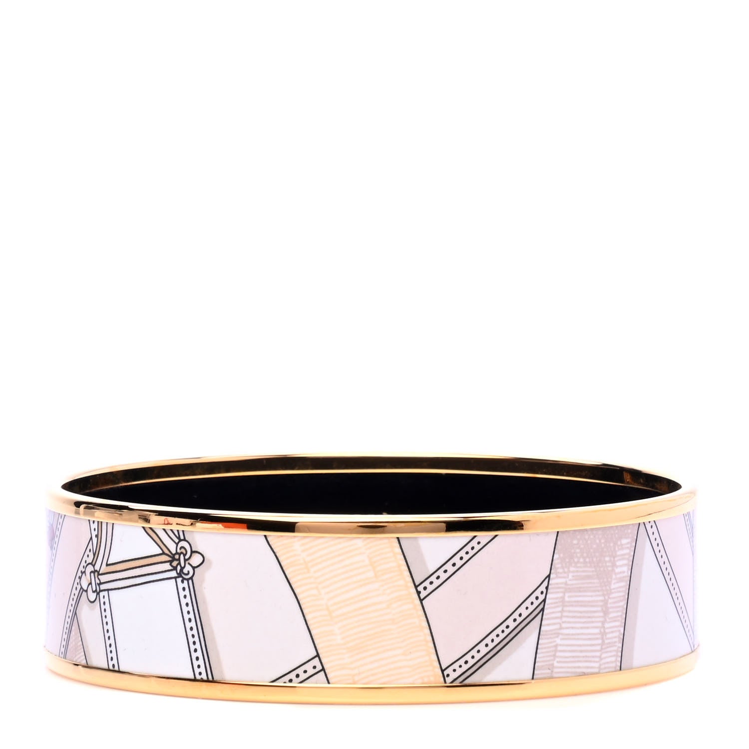 Hermes Enamel Printed Wide Cavalcadour Bracelet 65 1 of 5