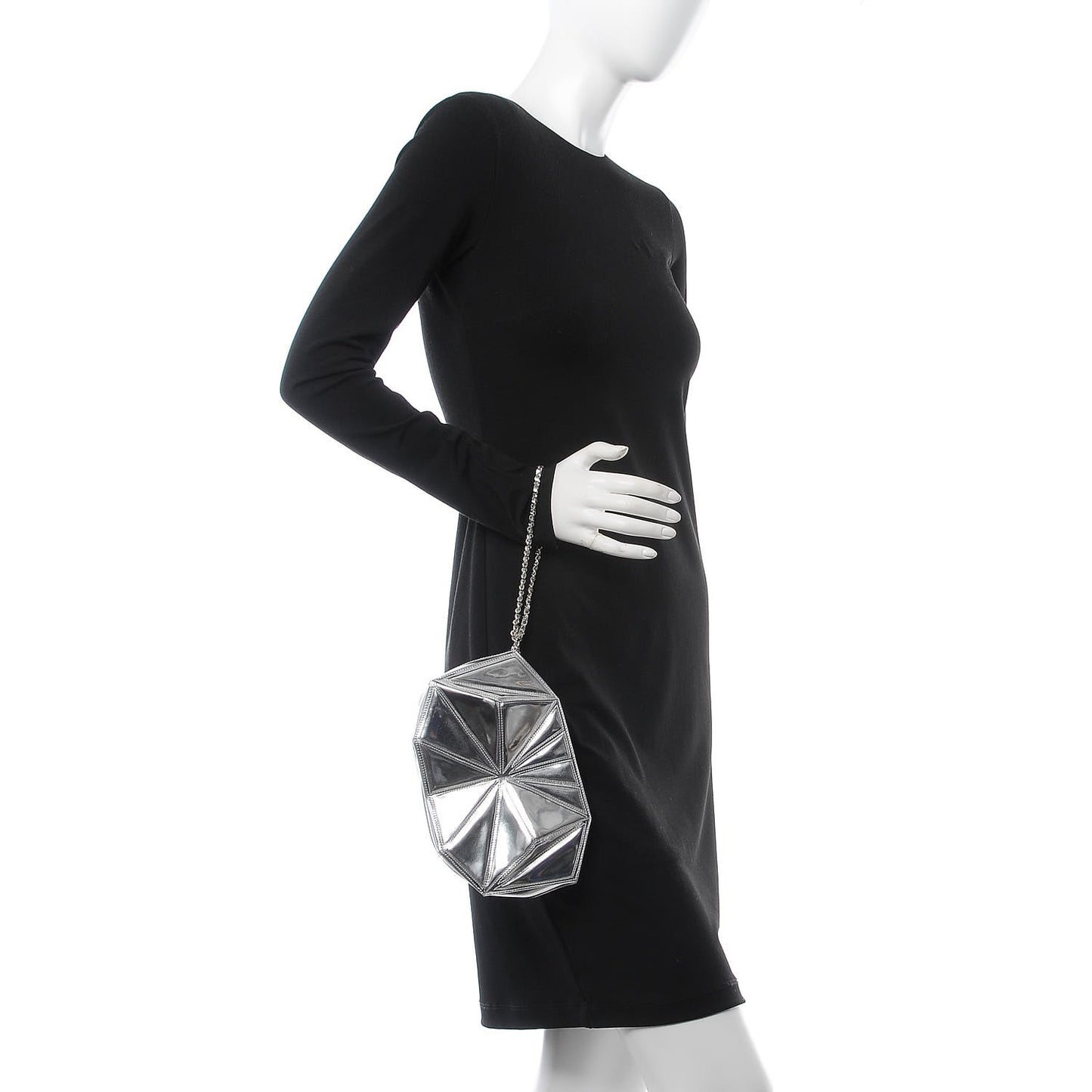 Patent Midnight Swim Wristlet Clutch Silver