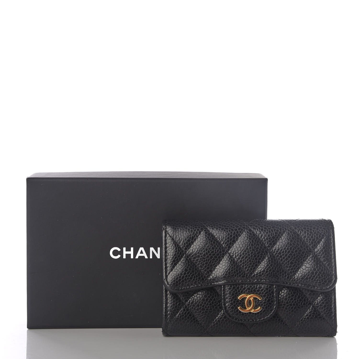 Chanel Caviar Quilted Flap Card Holder Wallet Black 8 of 8