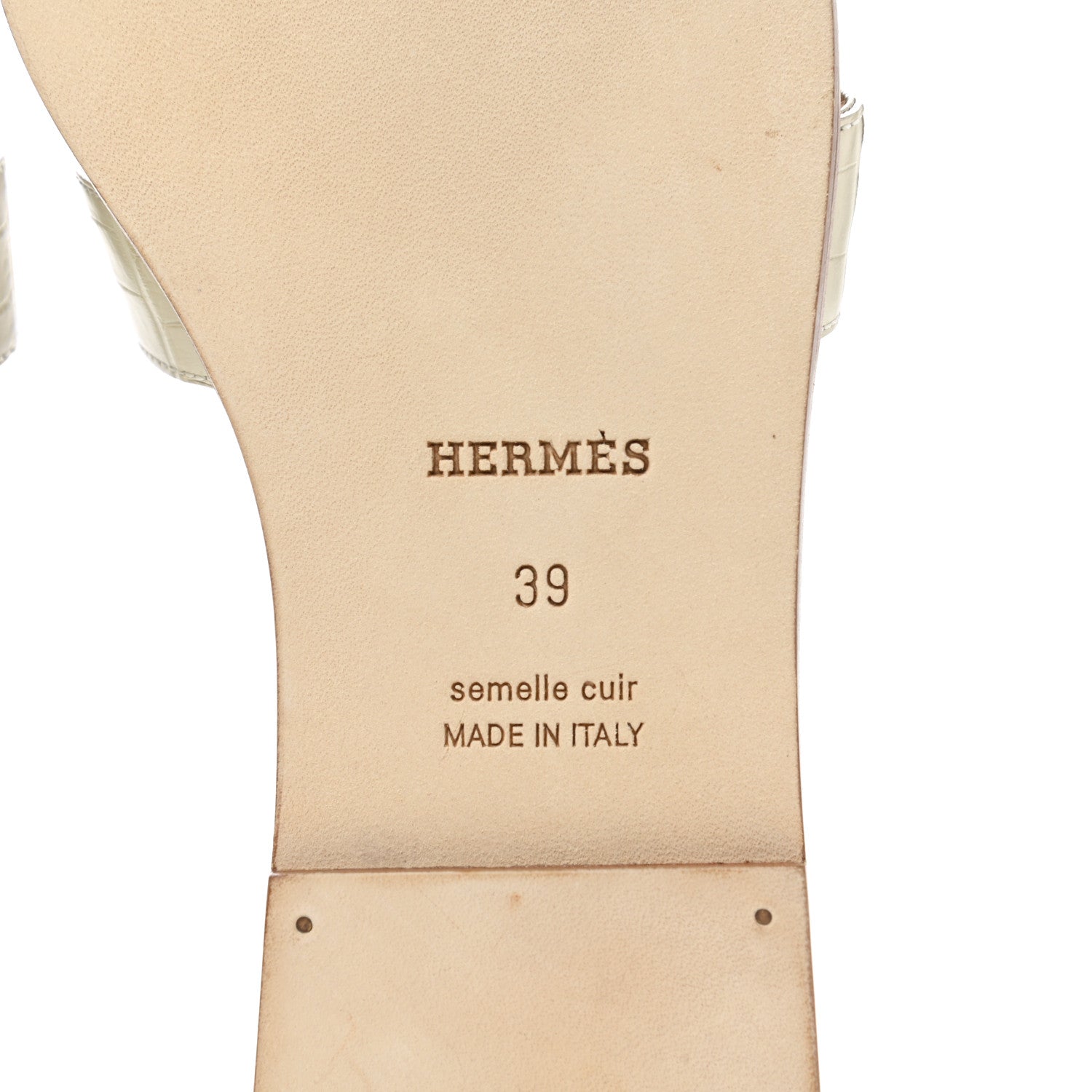 Hermes Shiny Alligator Oran Sandals 39 Beton 6 of 9