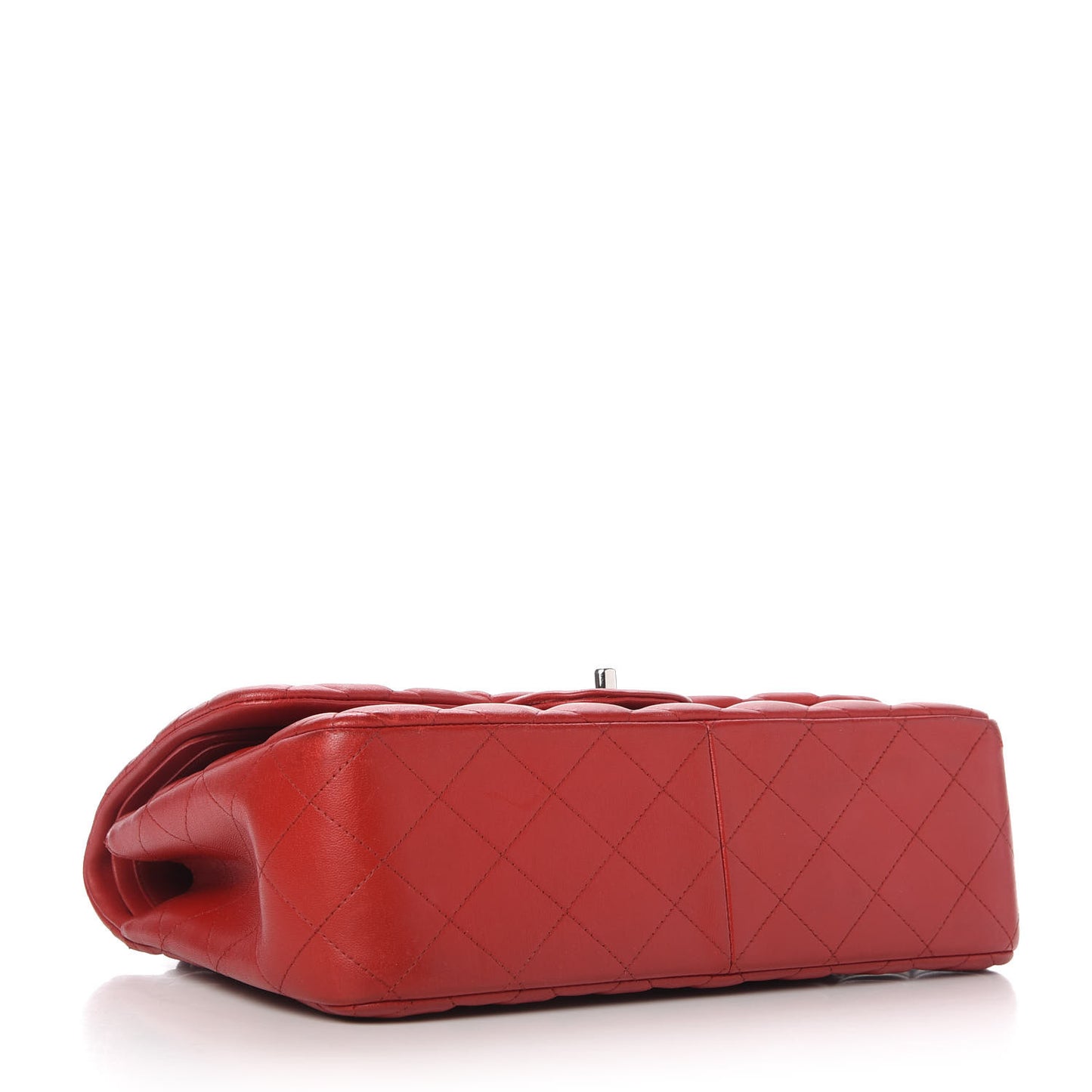 Lambskin Quilted Jumbo Double Flap Red