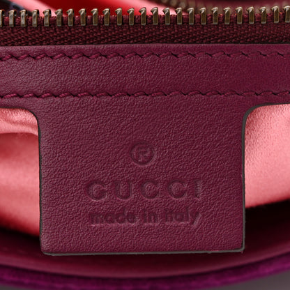 Gucci Velvet Matelasse Small GG Marmont Shoulder Bag Fuchsia Violet Cyclamen 6 of 10